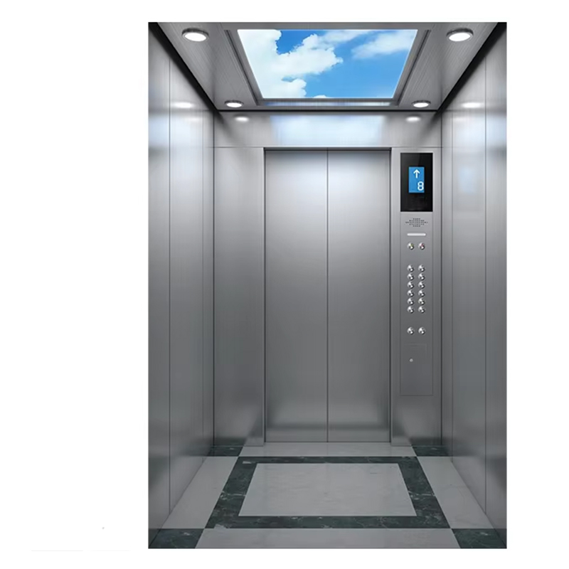 VTEP120 Residential Villa Passenger Elevator Panoramic Glass Stainless Steel Construction Safety Features Large Capacity