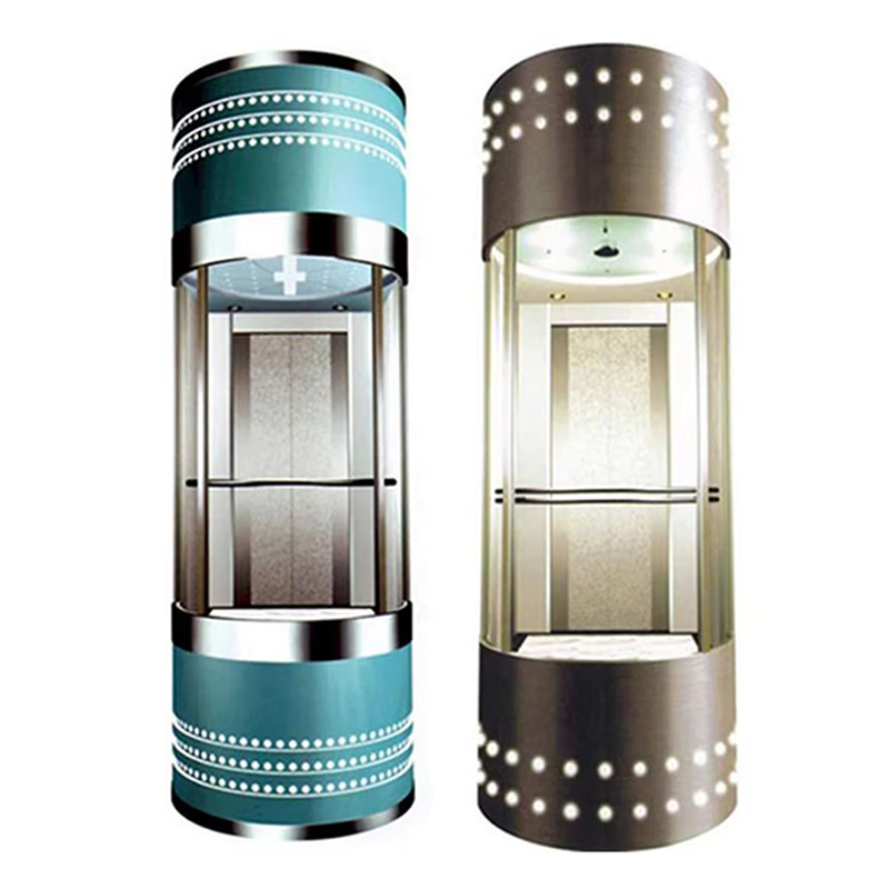VTEO103 Ascensores Luxury Observation Elevator with Panoramic Glass Design for Commercial Buildings