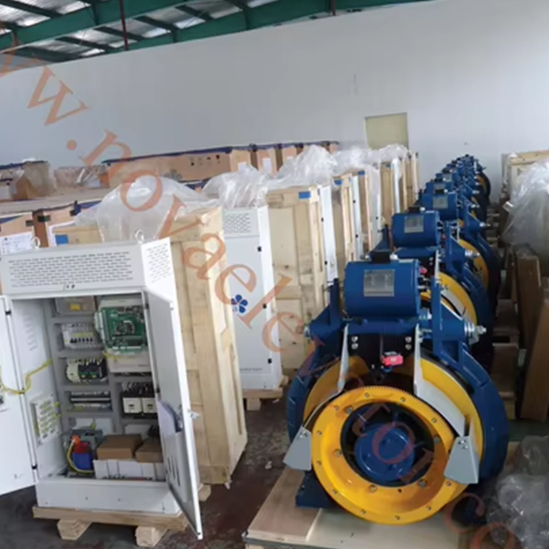 VTSP227 41G-F180 Gearless Traction Machine VVVF AC220_380 320-630kg Capacity 1.00-2.00m_s Speed Stainless Steel Office Building