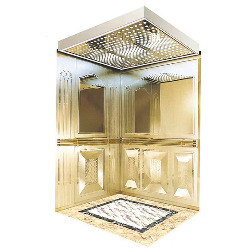 VTSP131 Modern Commercial Elevator Cabin with Stainless Steel Low Noise Anti-Slip Floor and LED Panels