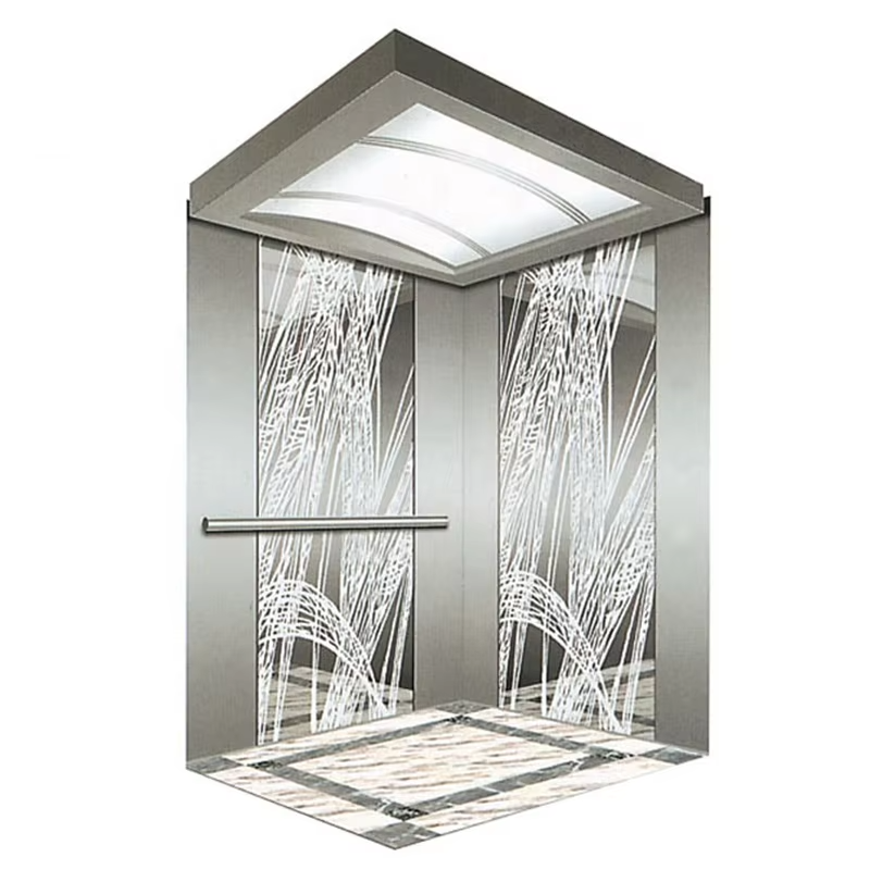 VTSP131 Modern Commercial Elevator Cabin with Stainless Steel Low Noise Anti-Slip Floor and LED Panels