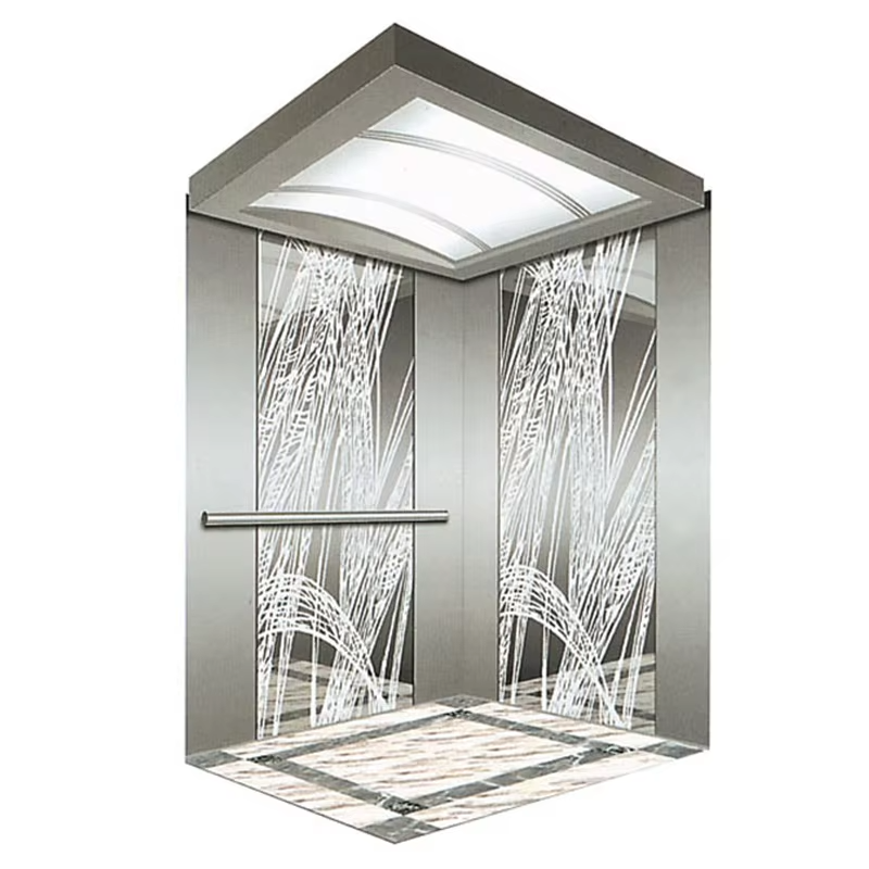 VTSP131 Modern Commercial Elevator Cabin with Stainless Steel Low Noise Anti-Slip Floor and LED Panels