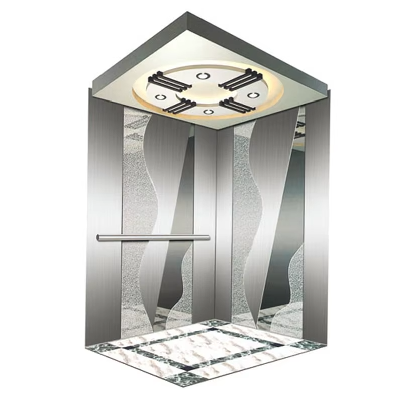 VTSP131 Modern Commercial Elevator Cabin with Stainless Steel Low Noise Anti-Slip Floor and LED Panels