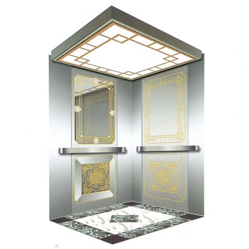 VTSP134 Passenger Elevator Cabin with Energy-Efficient LED Ceiling Stainless Steel Construction ISO9001 Certified 1 Year Warranty