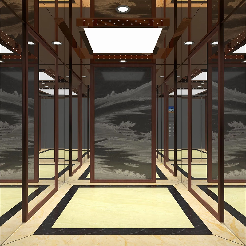 VTSP136 Elevator Parts & Accessories Passenger Lift Cabin with LED Lighting and Premium Decoration