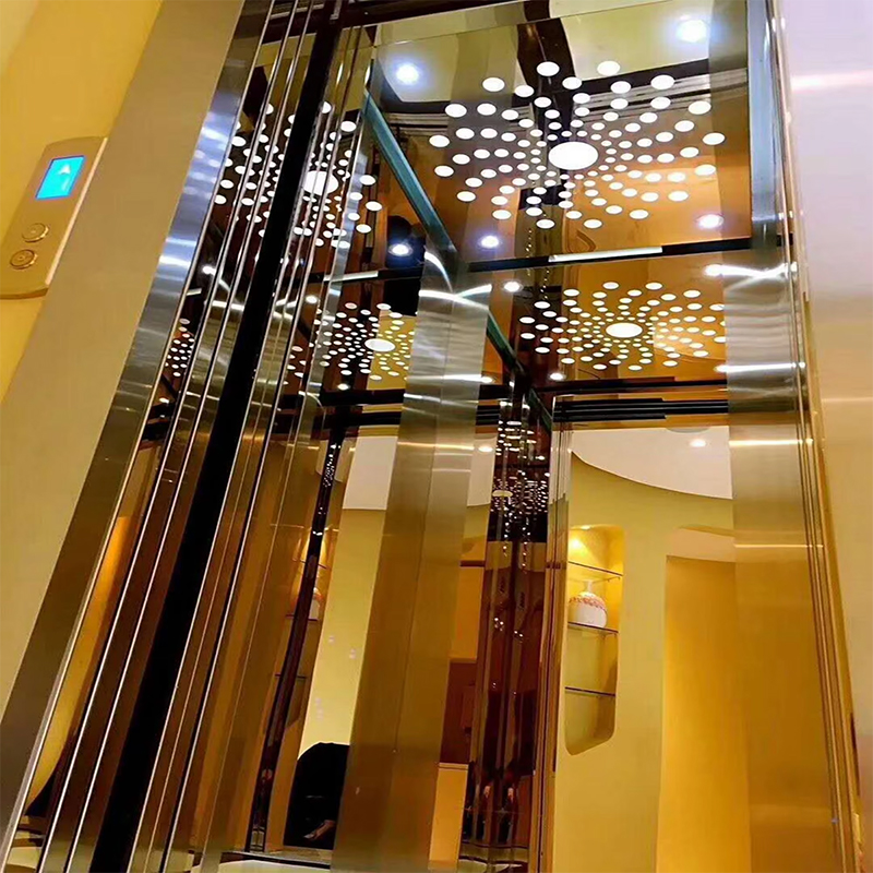 VTSP136 Elevator Parts & Accessories Passenger Lift Cabin with LED Lighting and Premium Decoration
