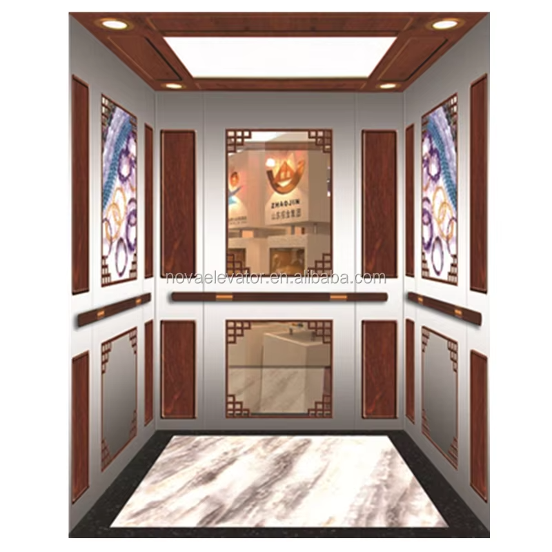 VTSP128 Elevator Parts & Accessories Premium Observation Elevator Cabin with Full Glass Walls