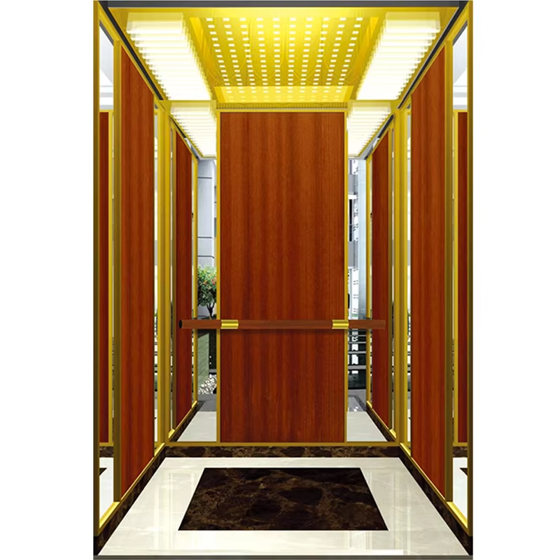 VTSP127 Elevator Parts & Accessories Durable Stainless Steel Lift Cabin with Skirting and Handrail